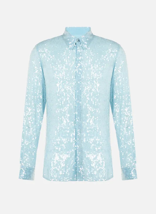 Dries Van Noten Sequined collared button down shirt