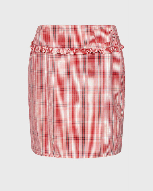 Alain Manoukian Gingham Skirt With Frill