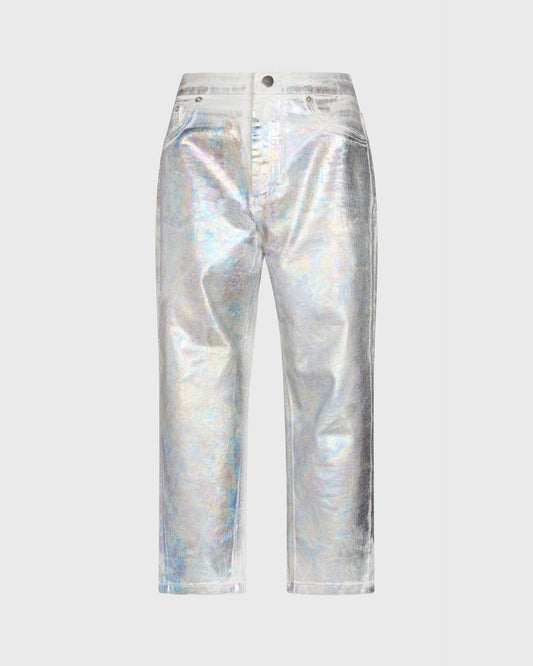 Asos Cropped Stretch Metallic Jeans
