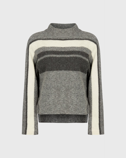 Country Road Mock Neck Jumper With Cream Stripe