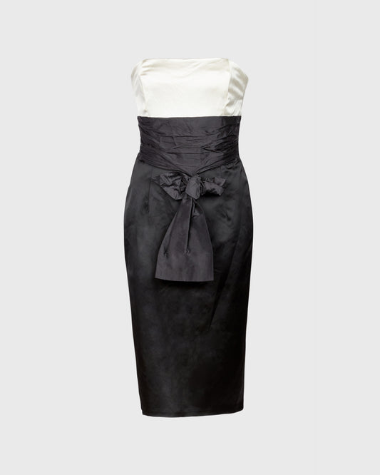 Diva Cream Bandeau Midi Dress