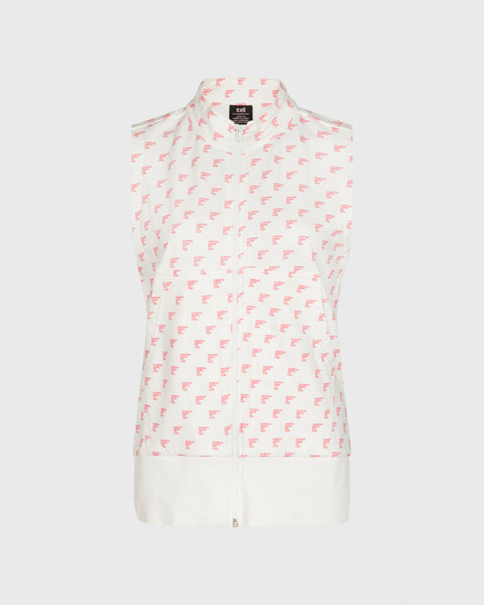 Evil Pink Slogan Sleeveless Zip-Up