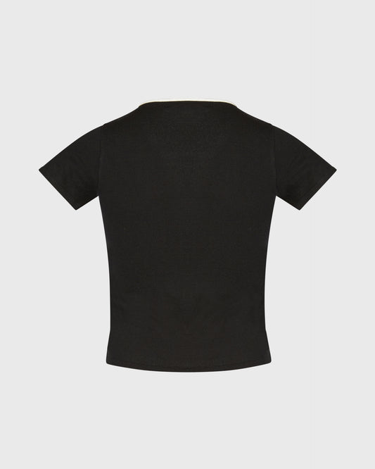Guess Collection Black Knitted Bolero With White Piping
