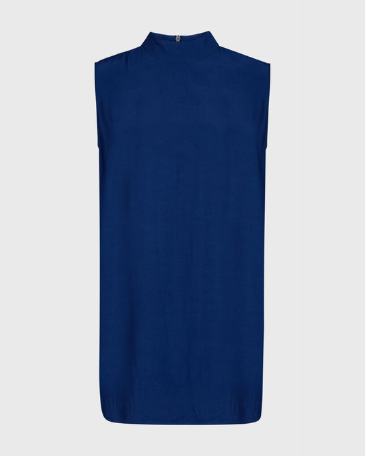 Hadong Silk Sleeveless Top with High Neck