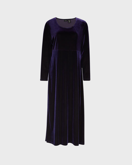Kathie Lee Collection Long Sleeve Velvet Midi Dress