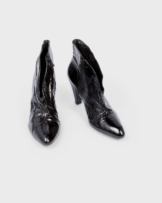 Ouazi Almond Toe Cone Heel Ankle Boots
