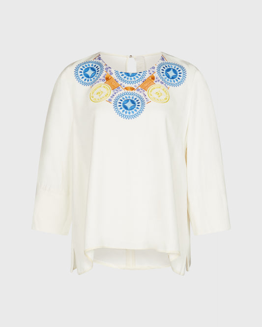 Peter Pilotto Blue, Orange And Yellow Detail Blouse