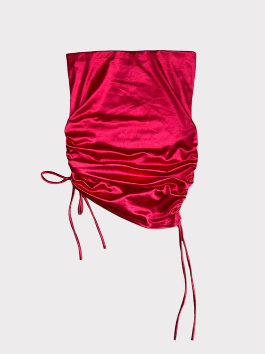 Eden Sky Lycra skirt with ruched detailing on side