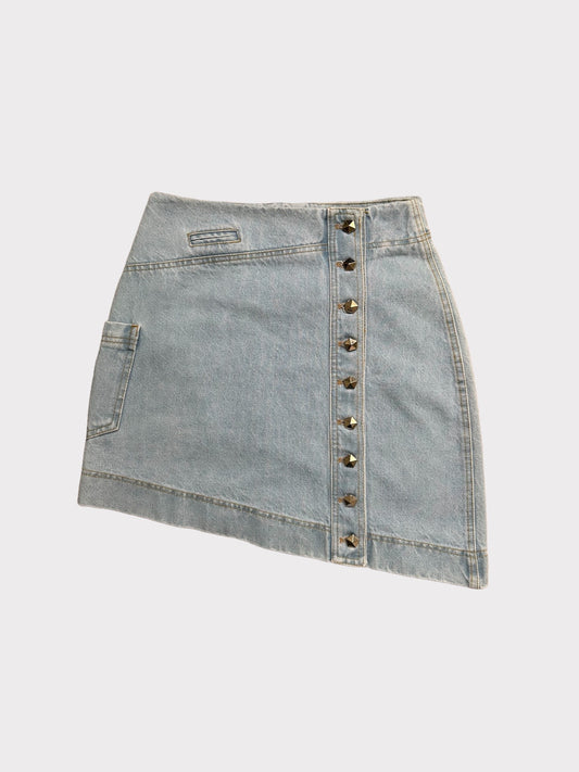 Sobre Asymetric Mini skirt with pentagon buttons