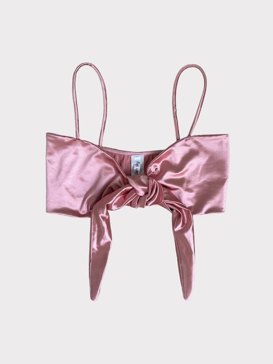 Eden Sky Satin tie front cami top