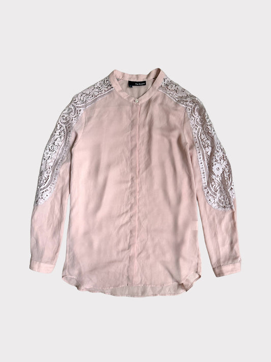 The Kooples Button up blouse with lace on arms