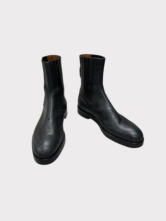 Ermenegildo Zegna Almond toe blue print boots