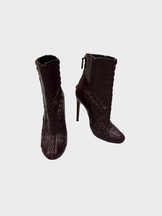Alaia Lace Detail Stiletto Ankle Boots