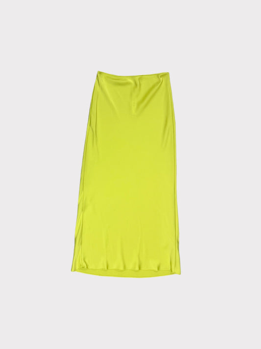 ASOS Design Acid Yellow Midi Satin Skirt