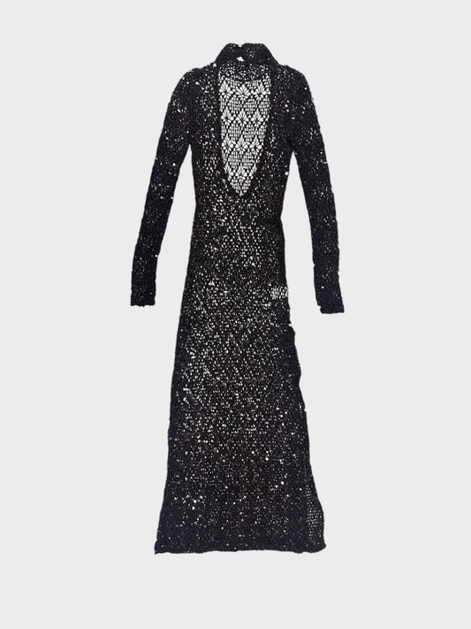 RetroFete Crochet and Sequin Maxi Dress