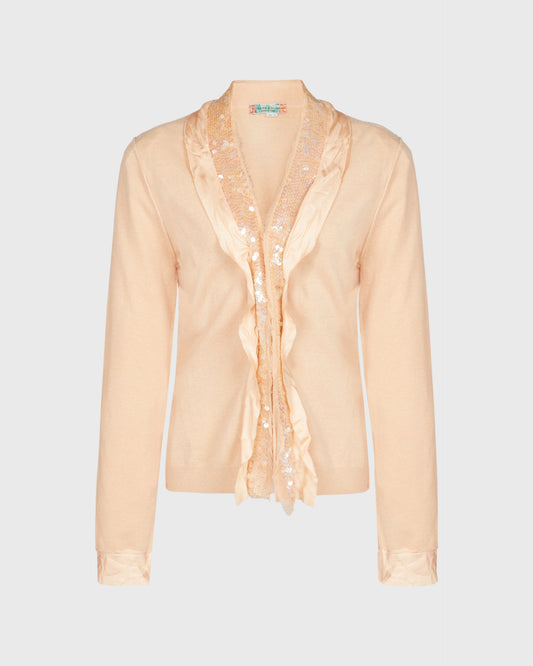 Roberta Scarpa Cardigan With Sequin And Ribbon Detail