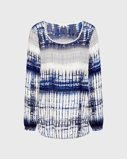 Sandwich Long Sleeve Blouse With White