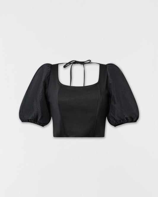 Topshop Puff Sleeve Crop Top