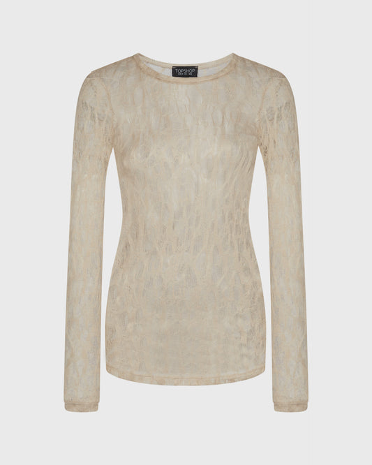 Topshop Mesh Knit Top