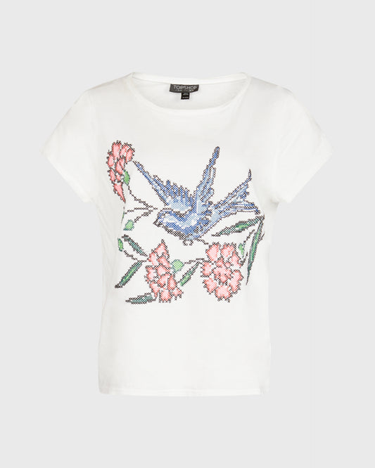 Topshop Floral Crochet Top