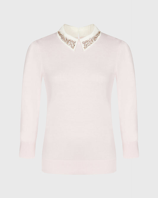 Unbranded Peter Pan Collar Knit With Gems