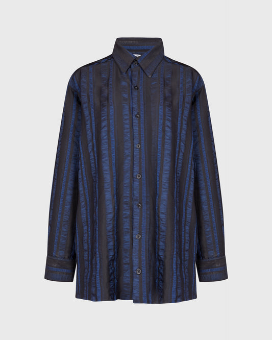 Unbranded Pinstriped Shirred Button Down
