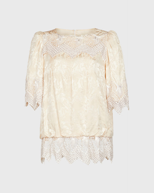 Unbranded Floral Blouse With Shoulder Pads And Button Up