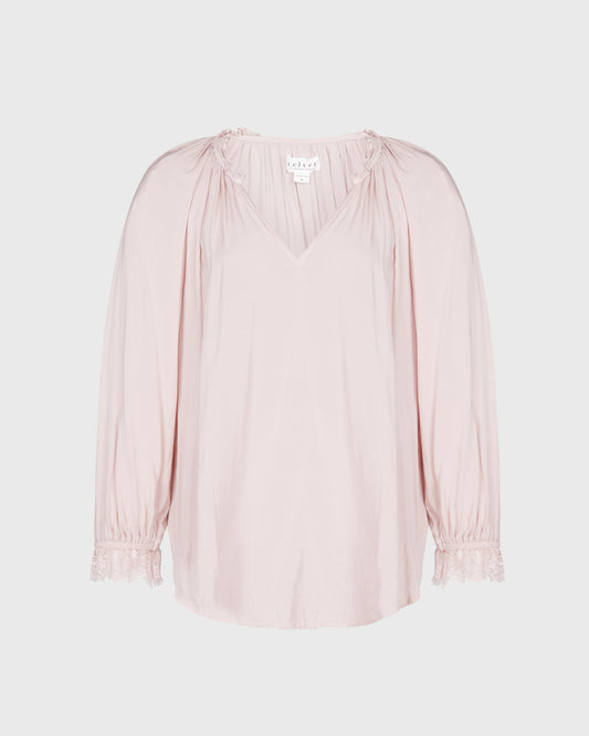 Velvet V-Neck Blouse