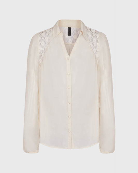 Vera Moda Lace Panel Button Down