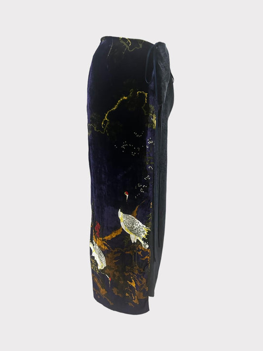 ACT N°1 Bird Printed Wrap Skirt