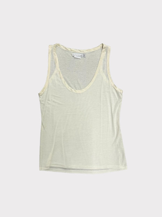 Zara Cream Satin Piped Vest