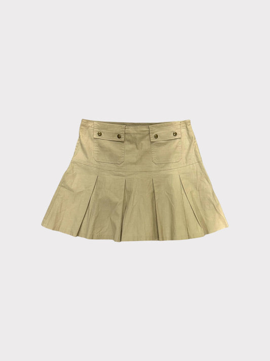 Pleated Short Skirt With Two Front Pockets