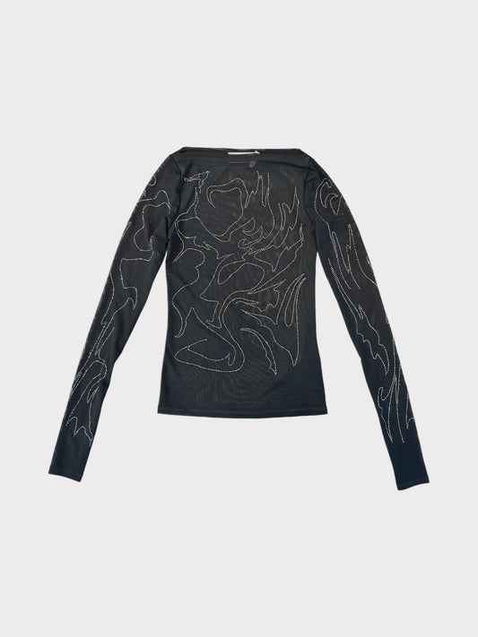 Weekday Mesh Rhinestone Long Sleeve