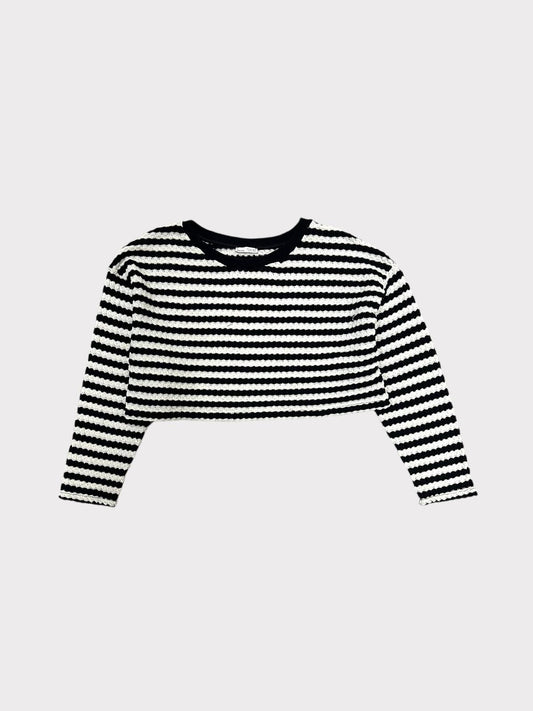 Bershka Knitted Cropped Striped Sweater