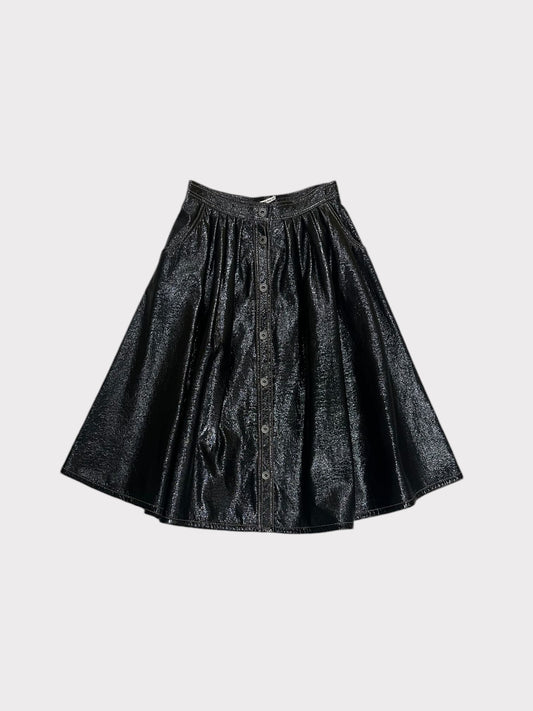 Miu Miu Patent Button Front Midi Skirt