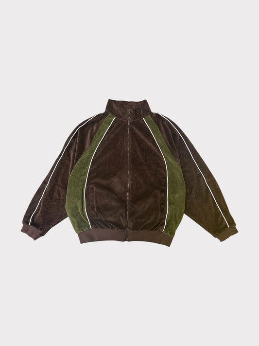 Collusion Retro Brown and Green Sports Jacket