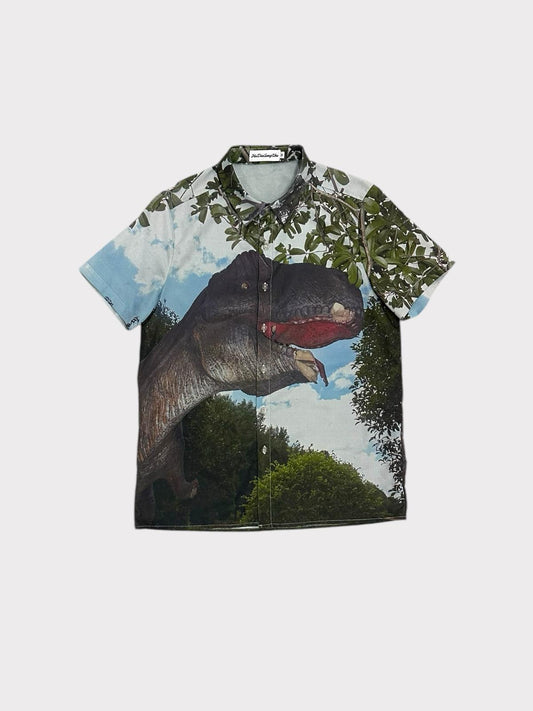 Short Sleeve Shirt With Dinosaur Print
