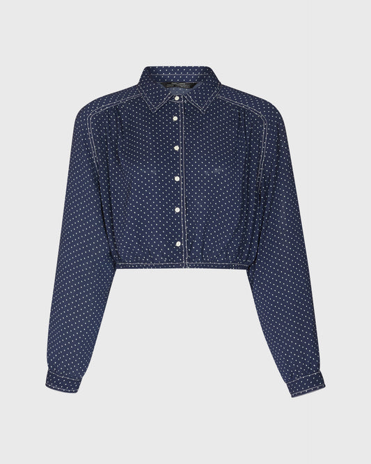 Zara Dotted Cropped Blouse