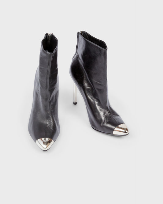 Zara Silver Heel Ankle Boots